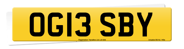 Registration number OG13 SBY